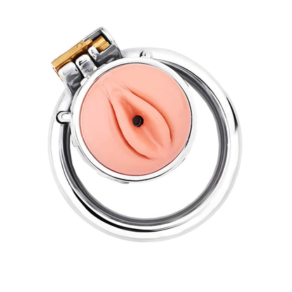 Fake Silicone Stainless Steel Chastity Cage