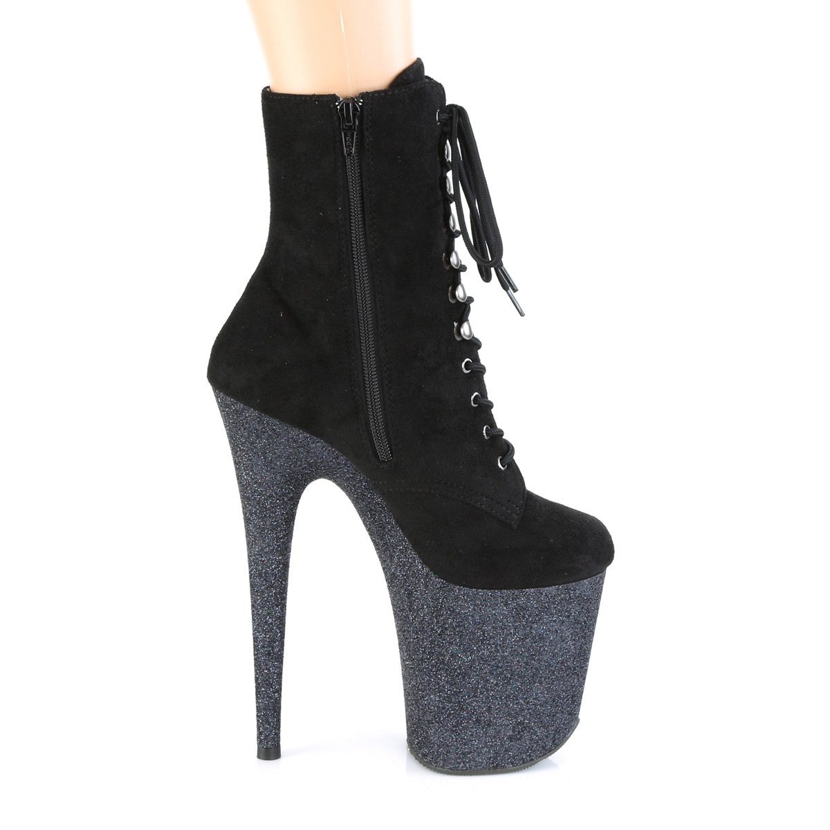 Seductive-A800 Exotic Boot | Black Faux Suede