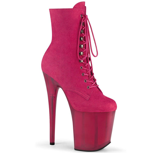 Seductive-A806 Exotic Boot | Fuchsia Faux Suede