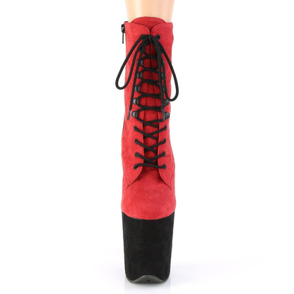 Seductive-A809 Exotic Boot | Red Faux Suede