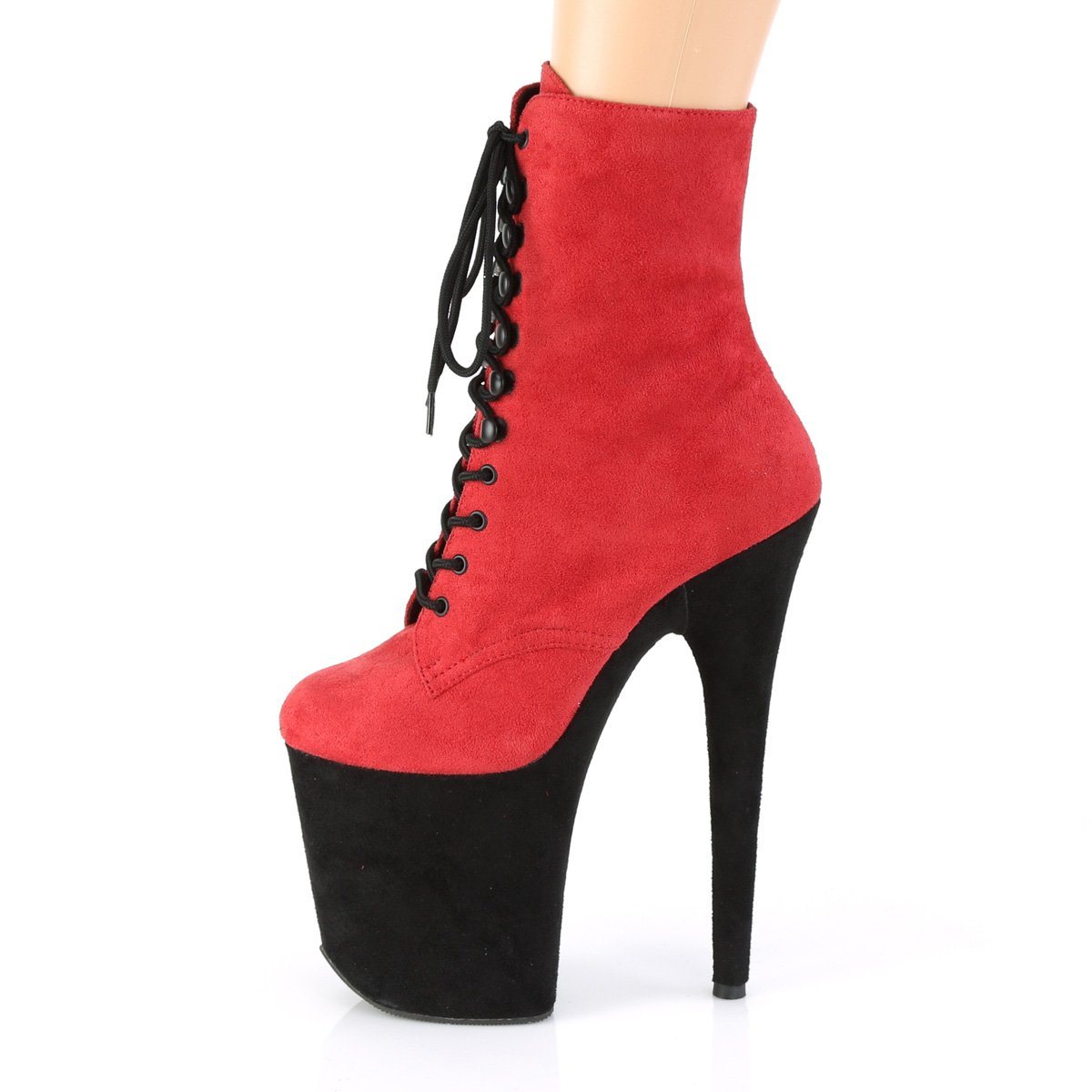 Seductive-A809 Exotic Boot | Red Faux Suede