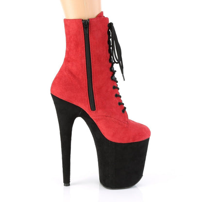 Seductive-A809 Exotic Boot | Red Faux Suede