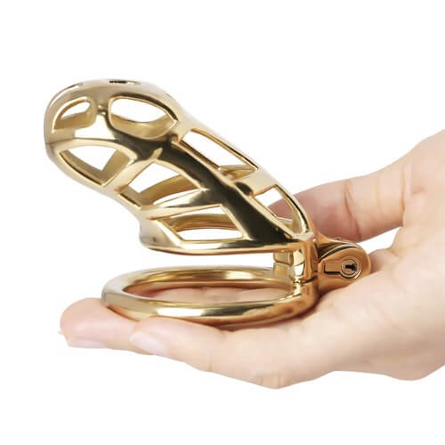 Gold Stainless Steel MAMBA Chastity Cage