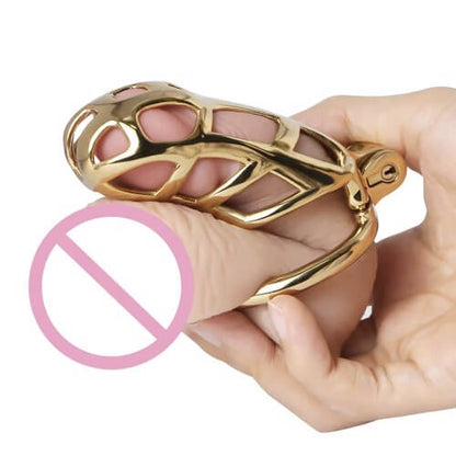 Gold Stainless Steel MAMBA Chastity Cage