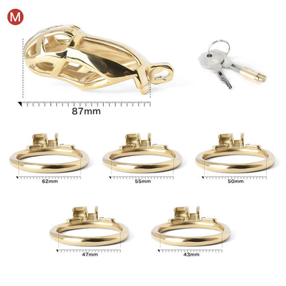 Gold Stainless Steel MAMBA Chastity Cage