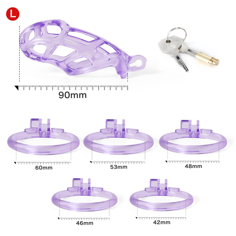 Ice Vision Desigh Purple Cobra Chastity Cage