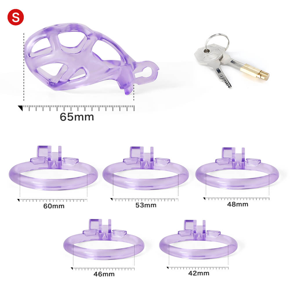 Ice Vision Desigh Purple Cobra Chastity Cage