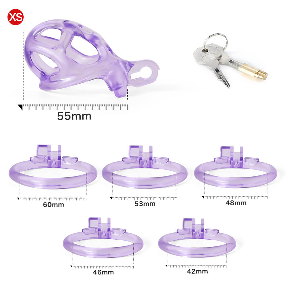 Ice Vision Desigh Purple Cobra Chastity Cage