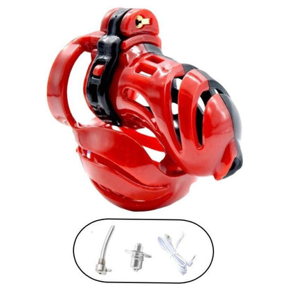 Electric Red or Clear Chastity Cage with Urethral Plug – For the Truly Submissive 🔥