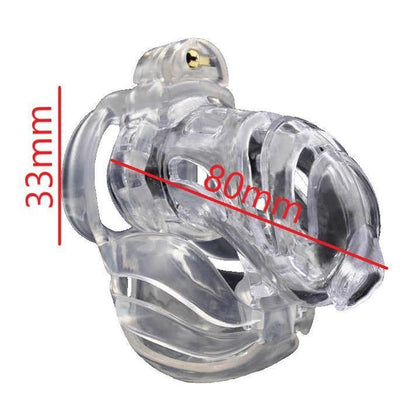 Electric Red or Clear Chastity Cage with Urethral Plug – For the Truly Submissive 🔥