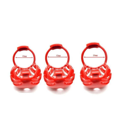 Electric Red or Clear Chastity Cage with Urethral Plug – For the Truly Submissive 🔥