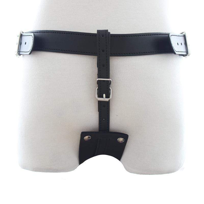 Leather Male Chastity Belt Adjustable BDSM