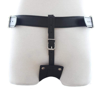 Leather Male Chastity Belt Adjustable BDSM