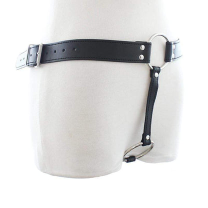 Leather Male Chastity Belt Adjustable BDSM