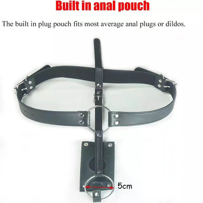 Leather Male Chastity Belt Adjustable BDSM