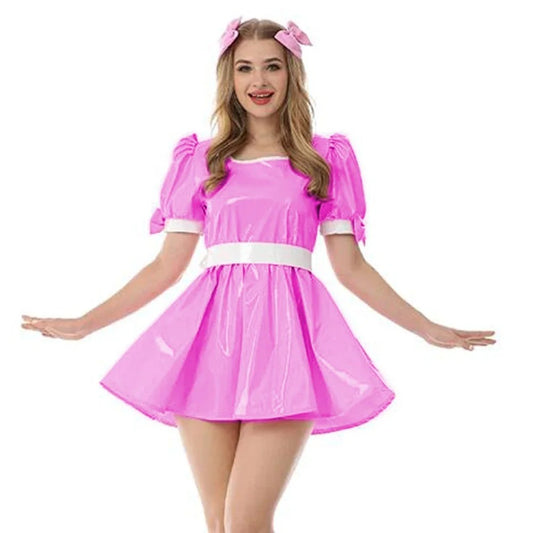 Flirty Pink Vinyl Sissy Dress