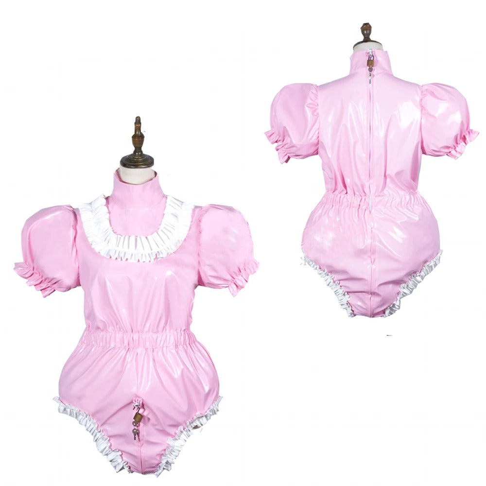 Lockable Adult Baby Sissy Bodysuit