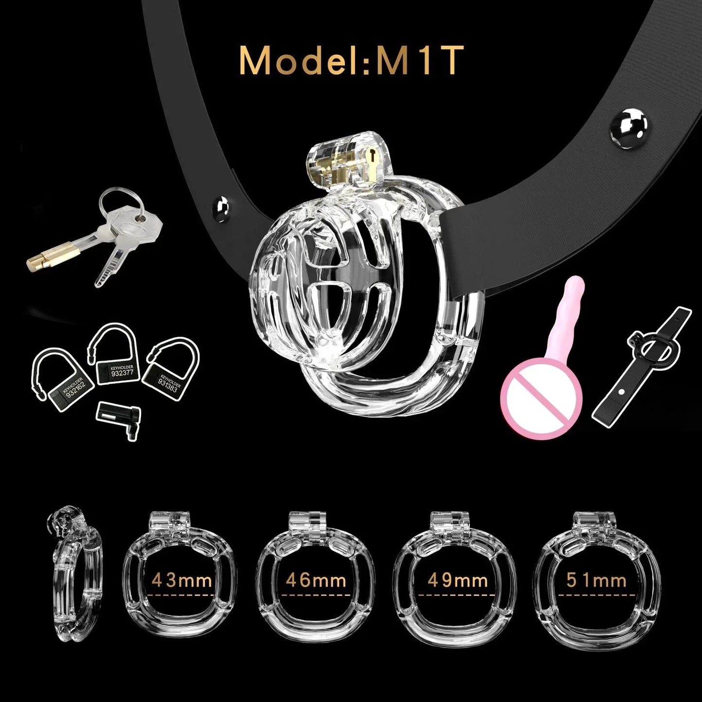 Male Micro Chastity Cage with Urethral Catheter