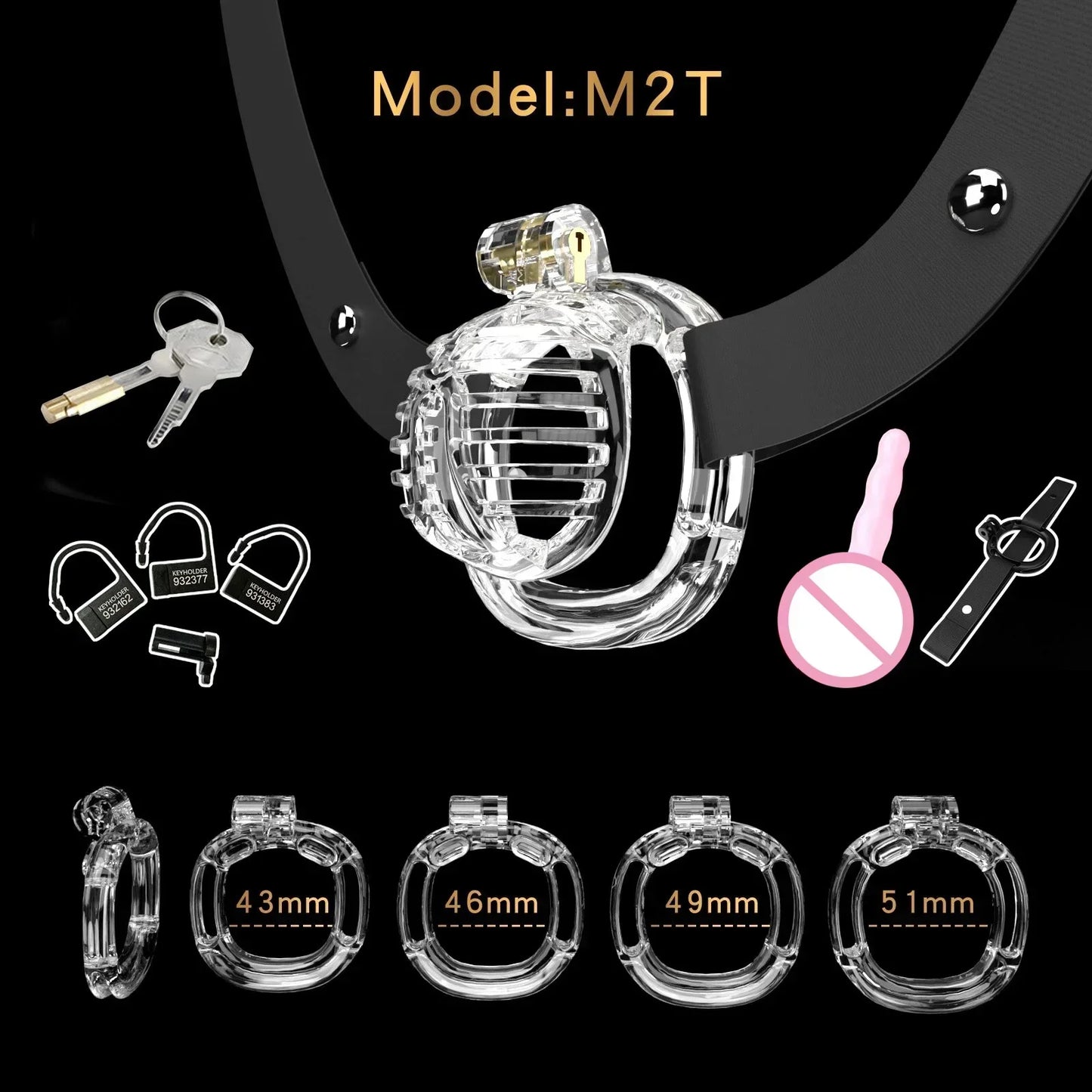 Male Micro Chastity Cage with Urethral Catheter