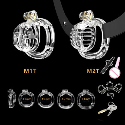 Male Micro Chastity Cage with Urethral Catheter