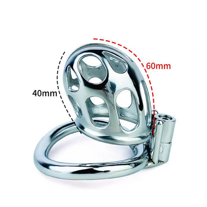 New Stainless Steel Chastity Cage With Uneven Ring