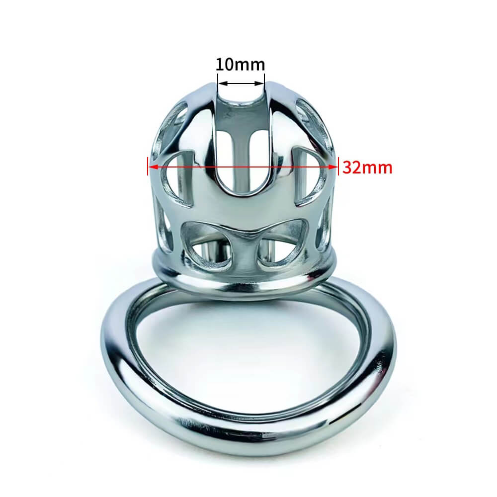 New Stainless Steel Chastity Cage With Uneven Ring