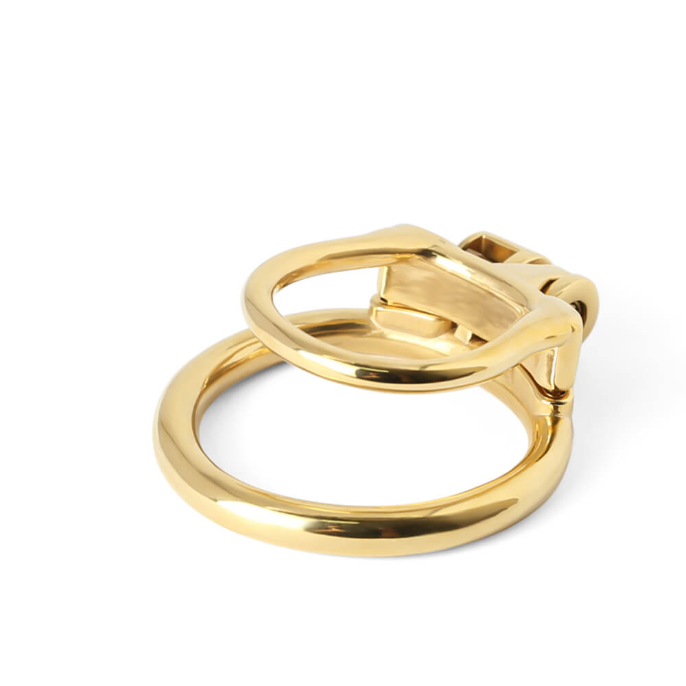 Gold MAMBA-ZERO Stainless Steel Chastity cage