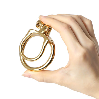 Gold MAMBA-ZERO Stainless Steel Chastity cage