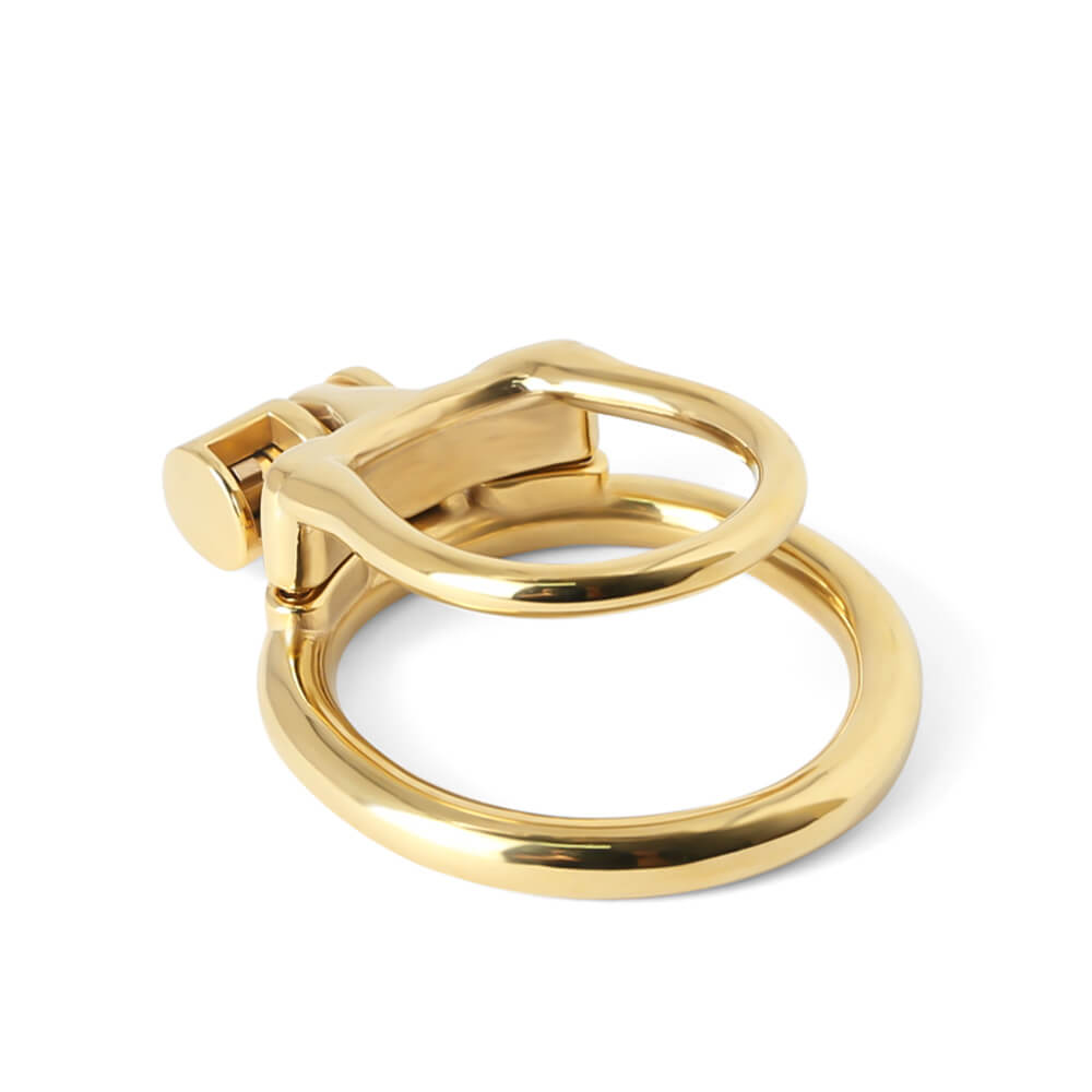 Gold MAMBA-ZERO Stainless Steel Chastity cage