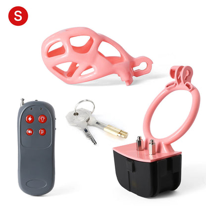 Pink Electric Shock Mamba Chastity Cage