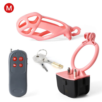 Pink Electric Shock Mamba Chastity Cage