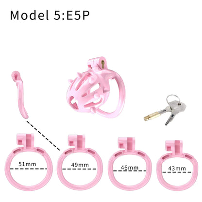 Pink Stripe Cobra Chastity Kits with Spikes pegs