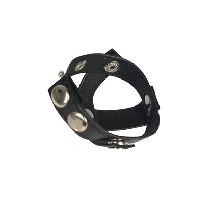 Ultimate Leather Ball Bondage Device Adjustable