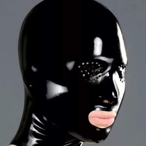 Black Latex Mask BDSM Cosplay Hood