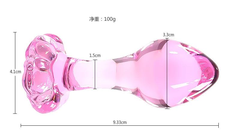 Pink Glass Anal Plug