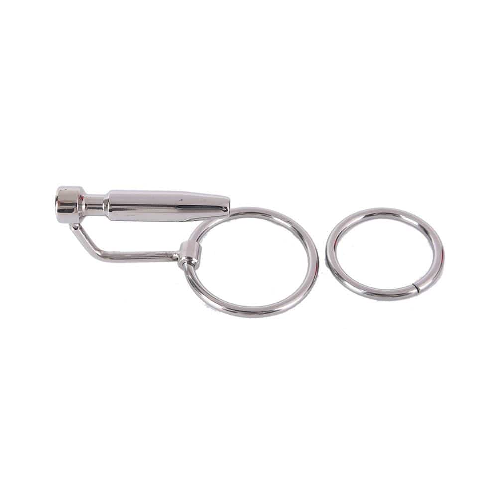 Hollow Steel Urethral Dilator With Cock Ring