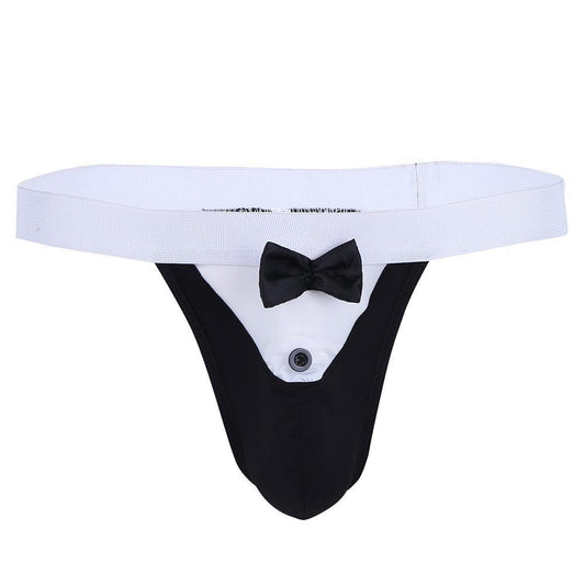 Tuxedo with Bowknot Elastic Waistband Panties