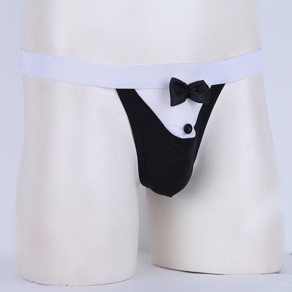 Tuxedo with Bowknot Elastic Waistband Panties