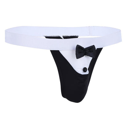 Tuxedo with Bowknot Elastic Waistband Panties