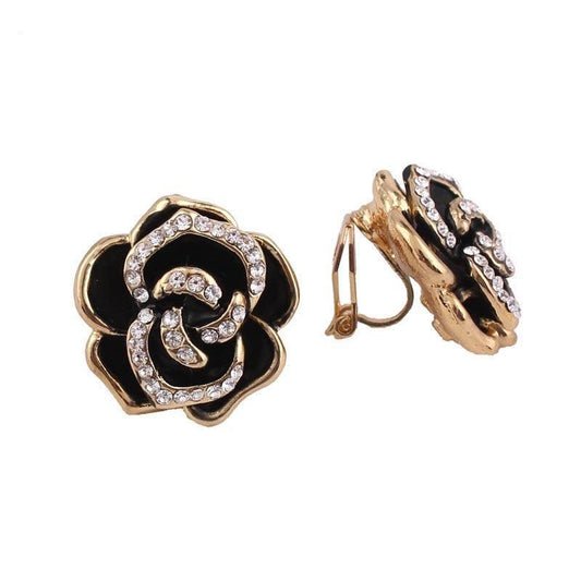 Flower Clip On Earrings "Sissy Rose"