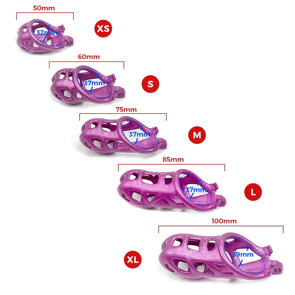 Purple Slave Cobra Chastity Cock Cage