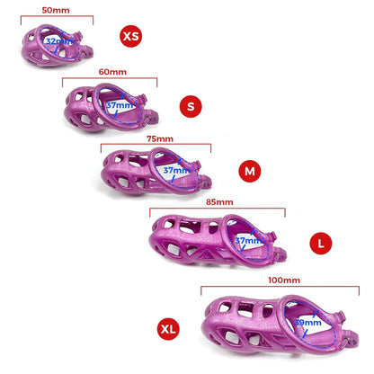 Purple Slave Cobra Chastity Cock Cage