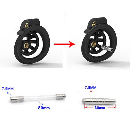 Removable Cobra Chastity Lock with Arc Snap Ring and Catheter