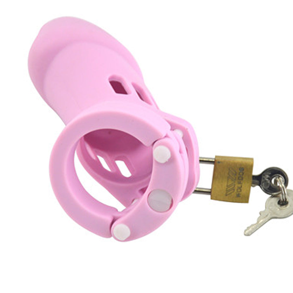 Silicone Chastity Cage Light Pink 3.74 Inches Long