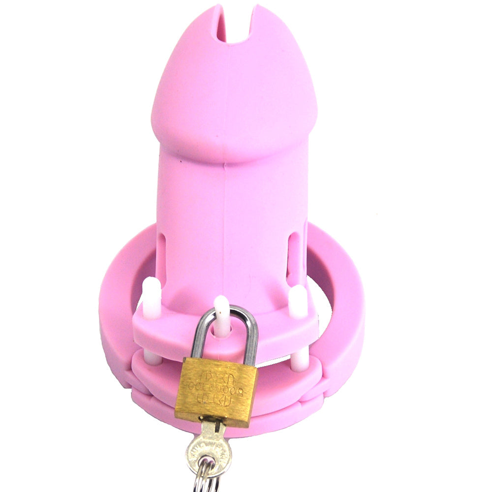 Silicone Chastity Cage Light Pink 3.74 Inches Long