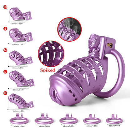 Sissy Purple Spiked Chastity Cage – Feminine Control, Maximum Security 🔒