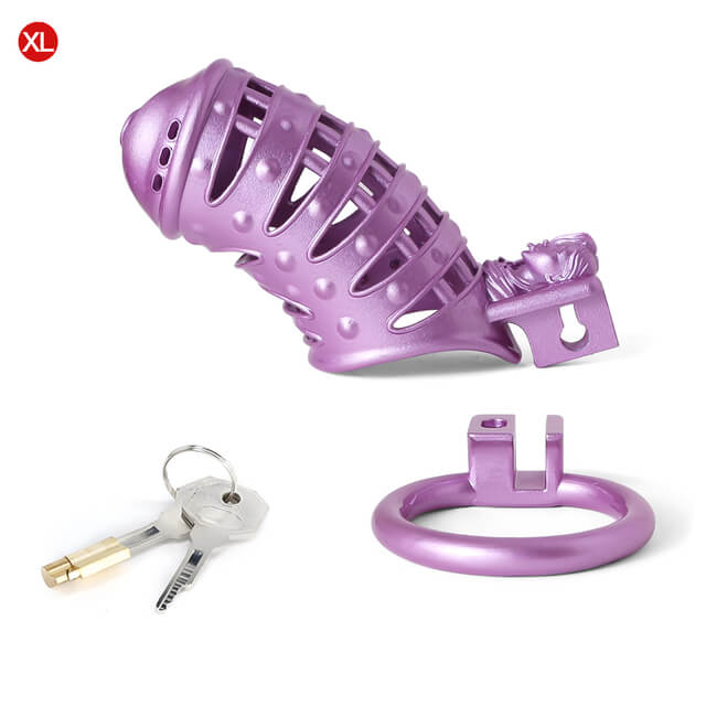 Sissy Purple Spiked Chastity Cage – Feminine Control, Maximum Security 🔒