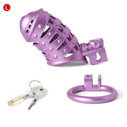 Sissy Purple Spiked Chastity Cage – Feminine Control, Maximum Security 🔒