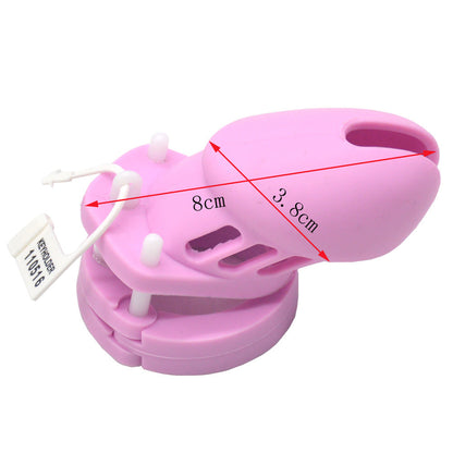 Silicone Chastity Cage Pink & Short