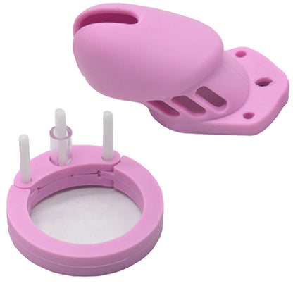 Silicone Chastity Cage Pink & Short